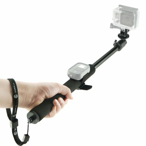 CamKix Telescopic 14 to 40 Pole for Gopro Hero 4, Session, Black, Silver, Hero+ LCD, 3+, 3, 2, 1 and Cameras - Adjustable - Remote Straps - Easy Extension - Tripod Mount Wrist Strap Lanyard