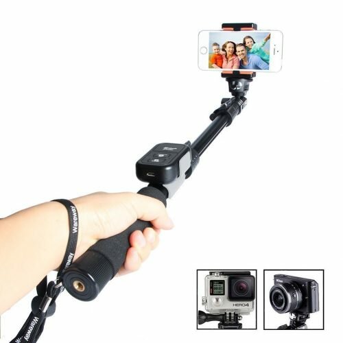 Extending Selfie Stick with Remote Housing Tripod Mount for GoPro Hero 1 2 3 3 4 Handheld Telescopic Self-portrait Monopod with Bluetooth Remote Shutter Adjustable Phone Holder