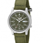 Photo Seiko Men’s SNK805 Seiko 5 Automatic Stainless Steel Watch (Green Canvas Strap)