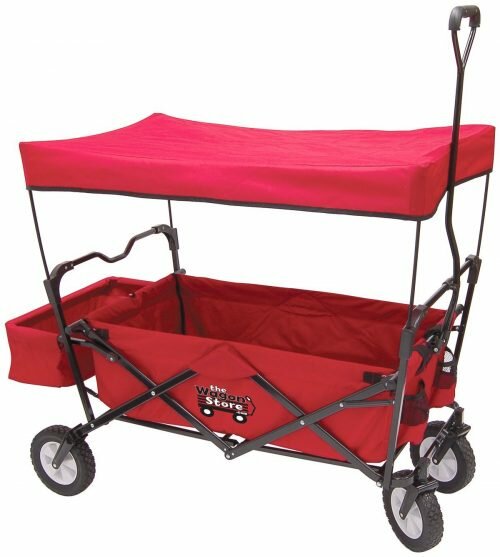 On the Edge 900124 Red Folding Utility Wagon With Handle