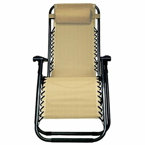 SEMI-ANNUAL BLOW OUT SALE!!! PARTYSAVING Infinity Zero Gravity Outdoor Lounge Patio Pool Folding Reclining Chair APL1060, Tan